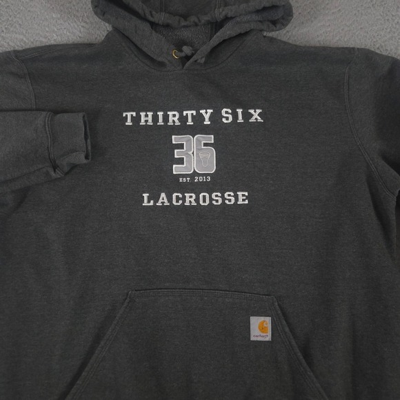 Carhartt Other - Carhartt Hoodie Mens XL Gray Marquette Loose Fit Cotton Blend Lacrosse Graphic